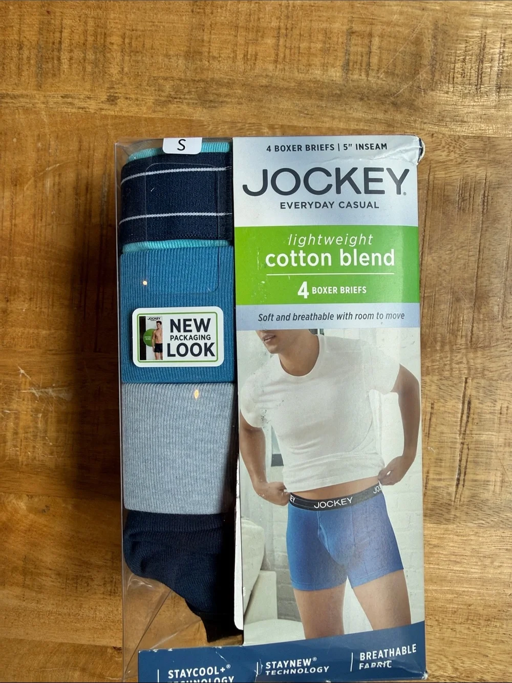 Jockey Cotton Blend Boxer Briefs - Navy, Teal, Light Gray, Blue